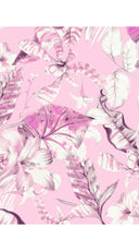 Audrey Dress #2 Shirt Collar 3/4 Sleeve Midi Length Cotton Stretch (Botanic Santuary Pastel)
