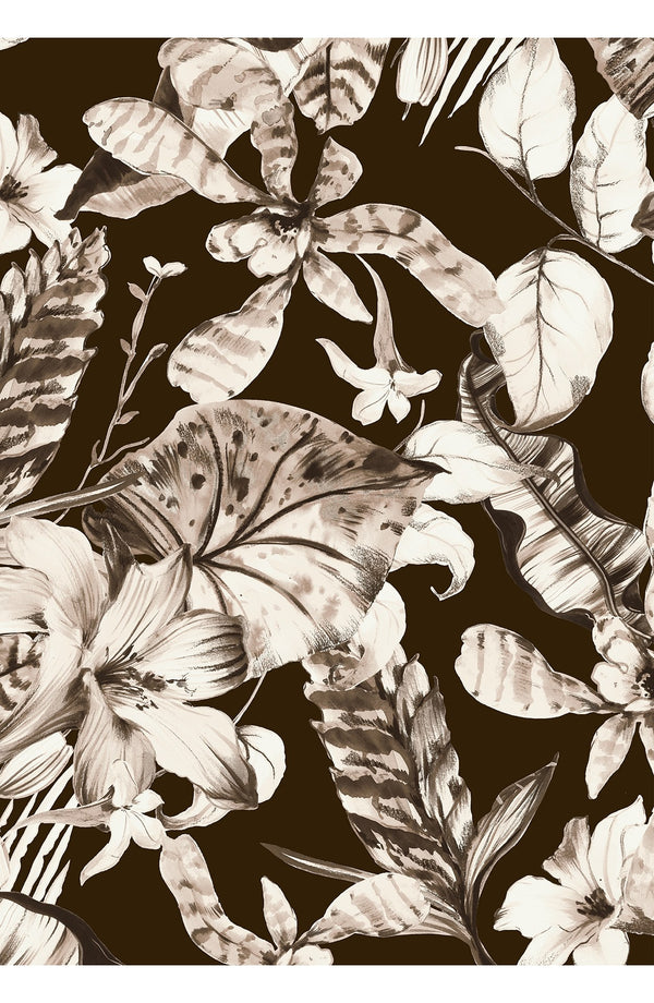 Audrey Dress #1 Shirt Collar 3/4 Sleeve Long Length Cotton Stretch (Botanic Santuary)