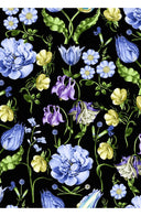 Eva Dress Crew Neck 3/4 Sleeve Midi Length Cotton Musola (Botanic Wallpaper)