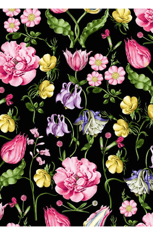 Aster Skirt #1 with Belt Maxi Length Cotton Musola (Botanic Wallpaper)