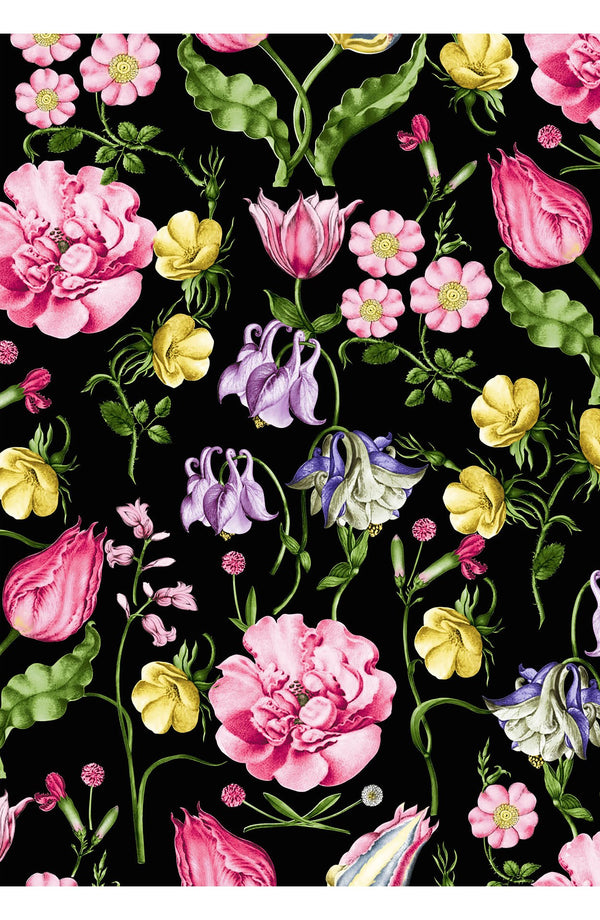 Aster Skirt #1 with Belt Maxi Length Cotton Musola (Botanic Wallpaper)