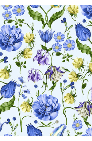 Aster Skirt #1 with Belt Maxi Length Cotton Musola (Botanic Wallpaper)