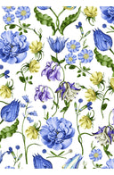 Aster Skirt #1 with Belt Maxi Length Cotton Musola (Botanic Wallpaper)