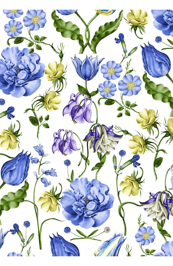 Aster Skirt #1 with Belt Maxi Length Cotton Musola (Botanic Wallpaper)