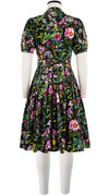 Audrey Dress #2 Shirt Collar 1/2 Puff Sleeve Cotton Stretch (Botanical Makintosh)