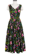 Vivien Dress #3 V Neck Sleeveless Midi Plus Length Cotton Stretch (Botanical Makintosh)