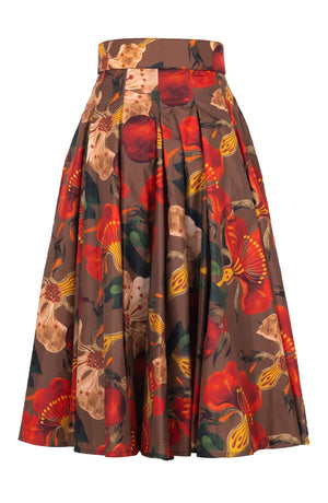 Samantha Skirt Midi Length Poliamide Taffta (Botanical Ornament)