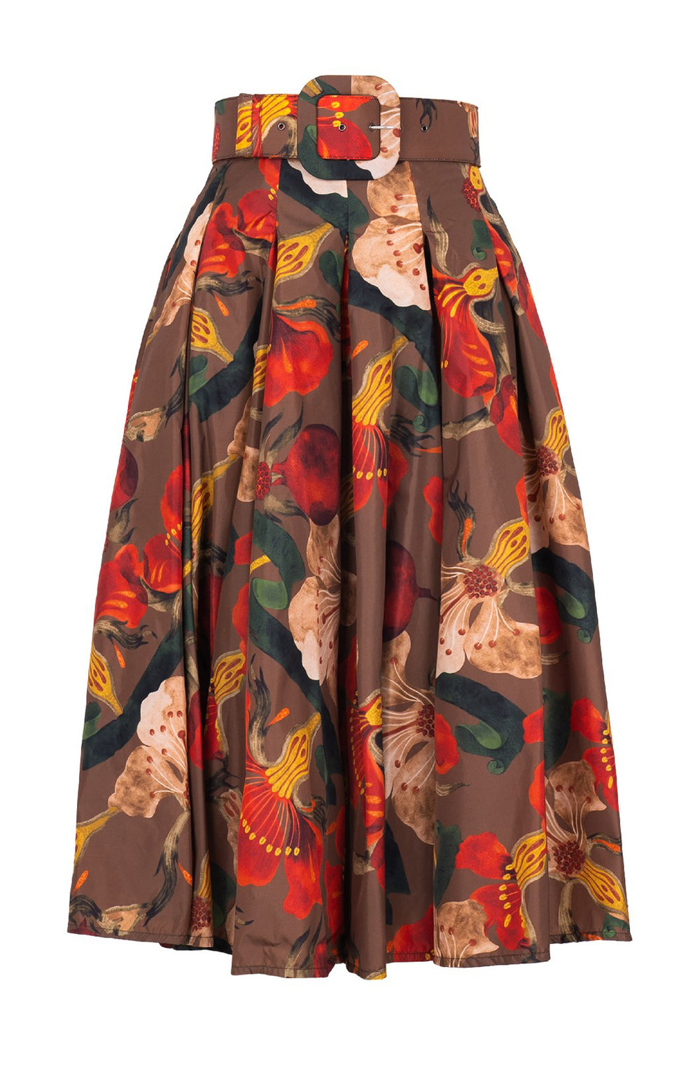 Samantha Skirt Midi Length Poliamide Taffta (Botanical Ornament)