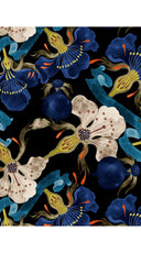 Audrey Dress #7 Shirt Collar 3/4 Sleeve Midi Plus Length Poliamide Taffta (Botanical Ornament)