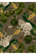 Samantha Skirt Midi Length Poliamide Taffta (Botanical Ornament)