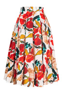 Samantha Skirt Midi Length Poliamide Taffta (Botanical Ornament)