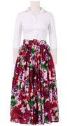 Melanie Skirt #1 Midi Plus Length Cotton Musola (Bougainvillea Blossom Small)