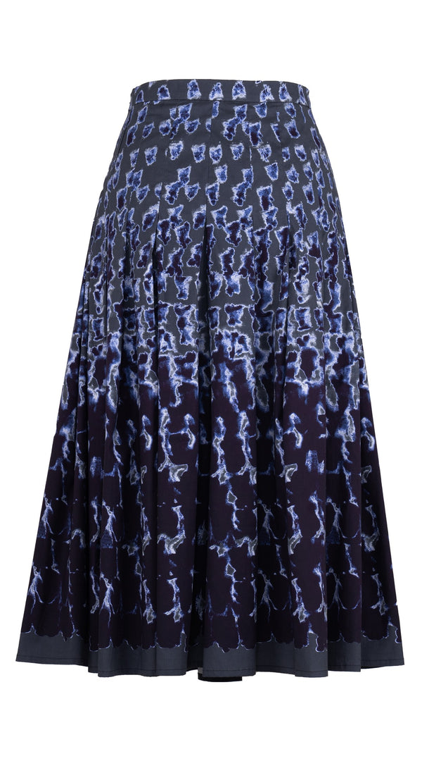 Zeller Skirt Midi Length Poplin Stretch (Brush Degrade Multi)