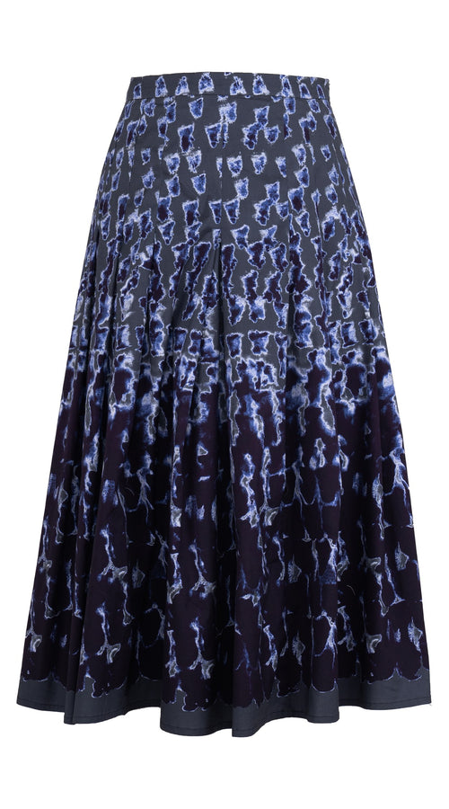 Zeller Skirt Midi Length Poplin Stretch (Brush Degrade Multi)