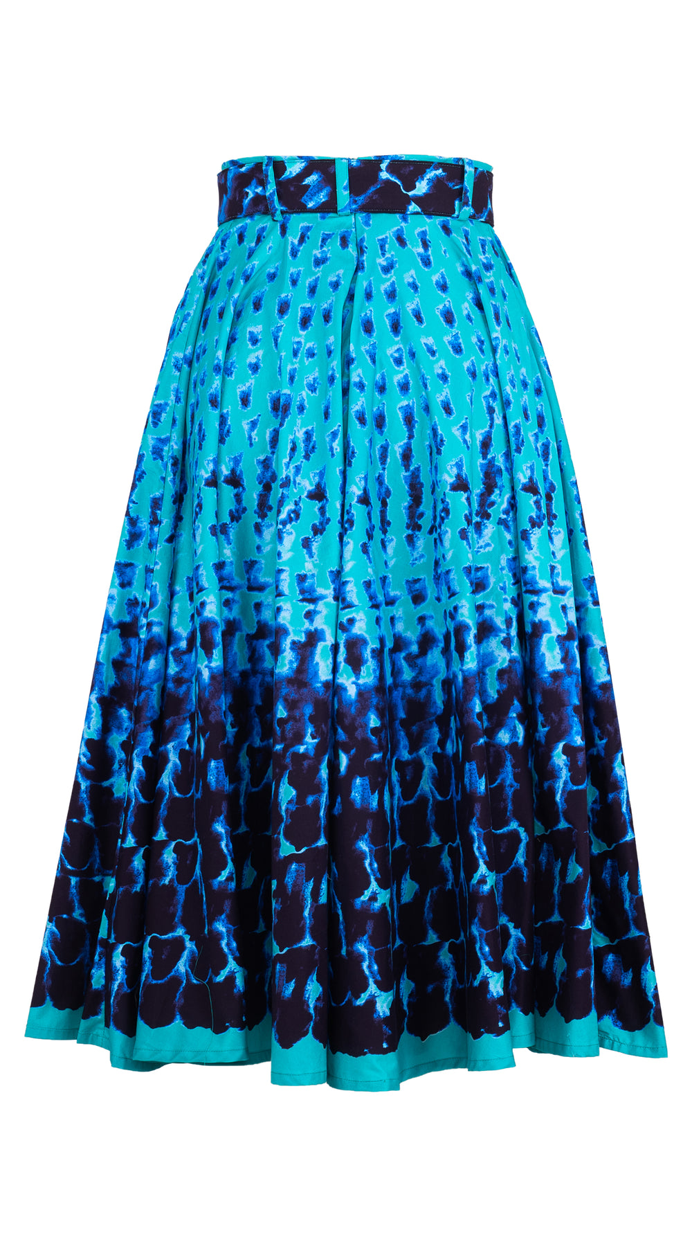 Gigi Skirt Midi Length Cotton Stretch (Brush Degrade Big Pastel)