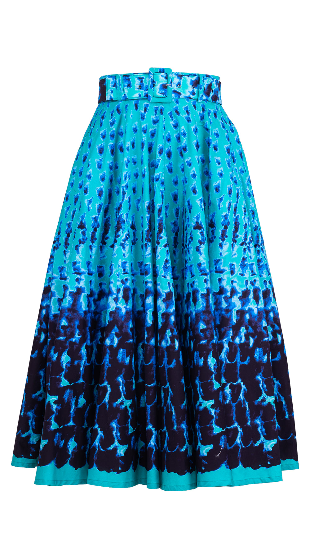 Gigi Skirt Midi Length Cotton Stretch (Brush Degrade Big Pastel)