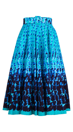 Gigi Skirt Midi Length Cotton Stretch (Brush Degrade Big Pastel)