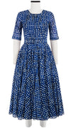 Aster Dress Crew Neck 1/2 Sleeve Midi Length Cotton Musola (Brushed Dots Small)