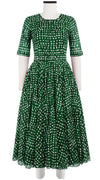 Aster Dress Crew Neck 1/2 Sleeve Midi Length Cotton Musola (Brushed Dots Small)