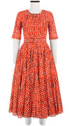 Aster Dress Crew Neck 1/2 Sleeve Midi Length Cotton Musola (Brushed Dots Small)