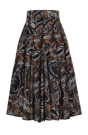 Samantha Skirt Midi Length Poliamide Taffta (Cachemere Paisley Dark)