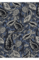 Audrey Dress #1 Shirt Collar 3/4 Sleeve Long Length Cotton Stretch (Cachemere Paisley Dark)