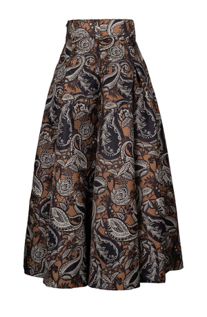 Diane Skirt Midi Plus Length Poliamide Taffta (Cachemere Paisley Dark)