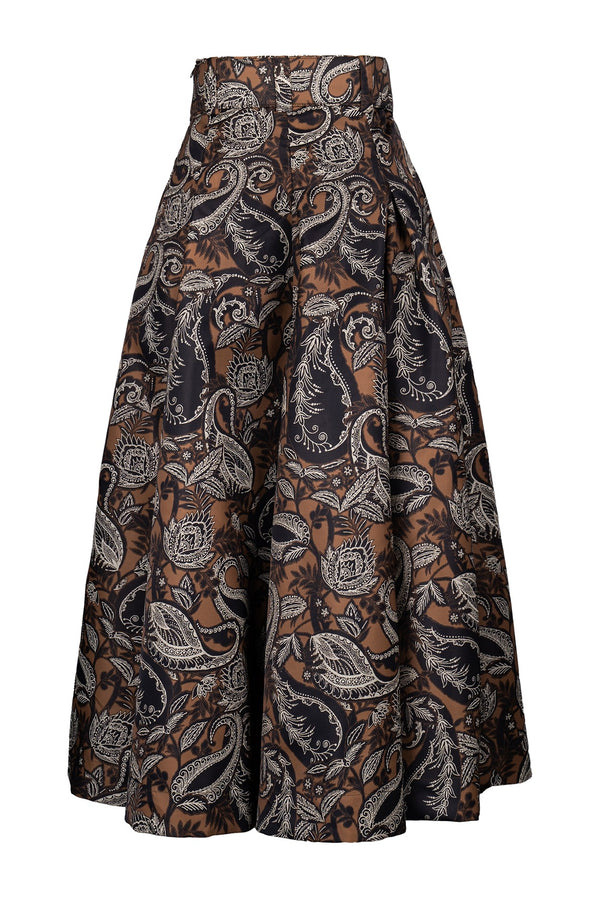 Diane Skirt Midi Plus Length Poliamide Taffta (Cachemere Paisley Dark)