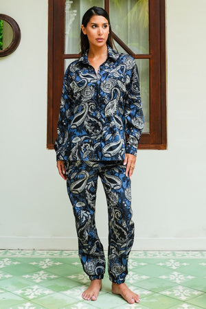 Nova Shirt Long Sleeve & Nova Pants Poliamide Taffta (Cachemere Paisley Dark)
