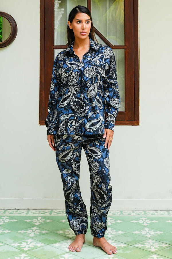 Nova Shirt Long Sleeve & Nova Pants Poliamide Taffta (Cachemere Paisley Dark)