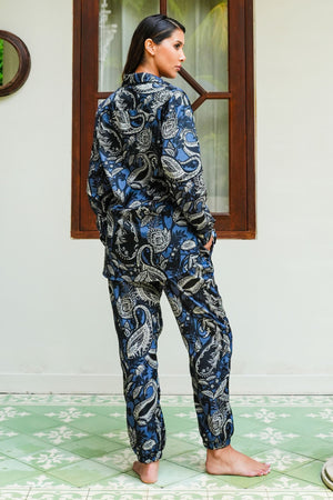 Nova Shirt Long Sleeve & Nova Pants Poliamide Taffta (Cachemere Paisley Dark)