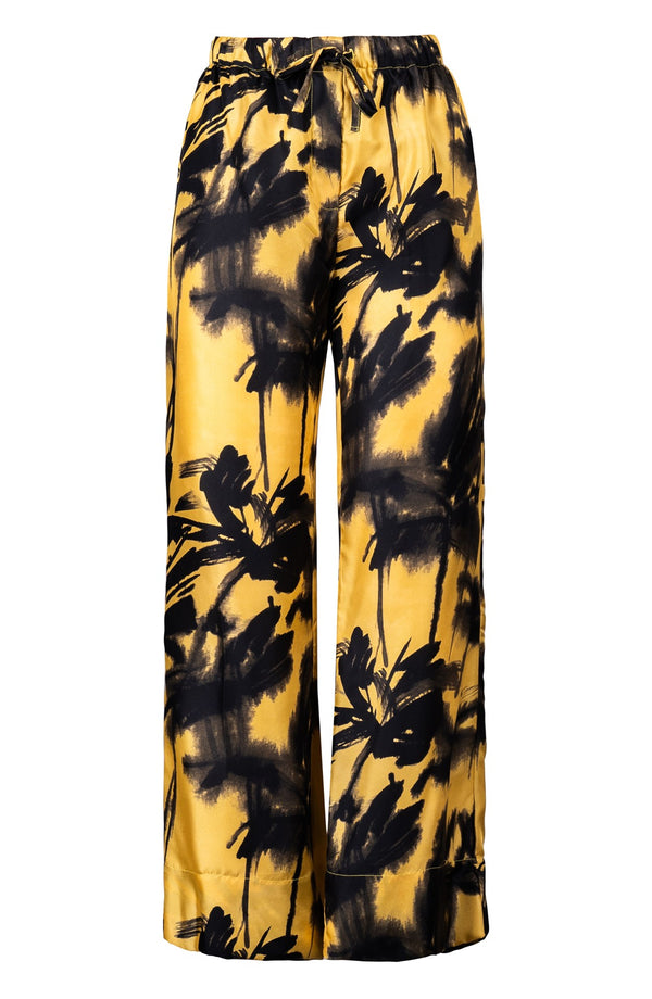Pajama Pants Silk Twill (Watercolor Bamboo)