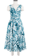 Vivien Dress #1 V Neck Sleeveless Midi Length Cotton Musola (Calligraphy Tree)