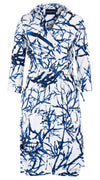 Hepburn Dress Shirt Collar 3/4 Sleeve Cotton Stretch (Calligraphy Tree)