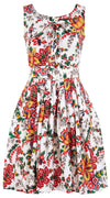 Clara Dress Square U Neck Tie Shirt Sleeveless Cotton Stretch (Cambridge Poplin Bright)