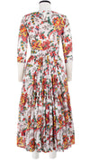 Melanie Dress Crew Neck 3/4 Sleeve Midi Plus Length Cotton Musola (Cambridge Poplin Bright)