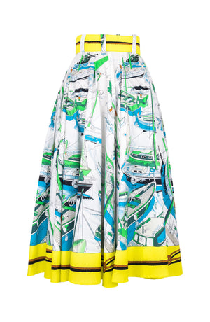 Abelia Skirt Midi Plus Length Cotton Stretch (Canne)