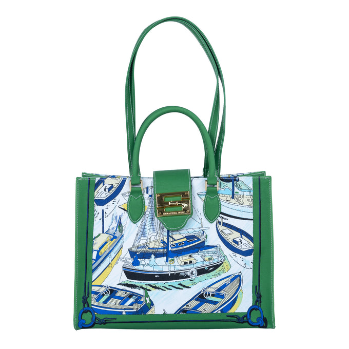 Audrey Tote_Medium_Canne New_Green