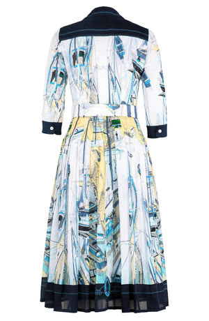 [Off the Rack] Audrey Dress #4 Shirt Collar 3/4 Sleeve Midi Length Cotton Musola (Canne) @XS-M