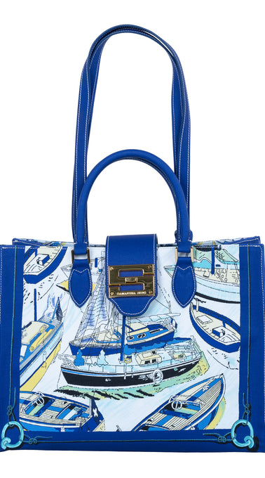 Audrey Tote_Medium_Canne New_Indigo