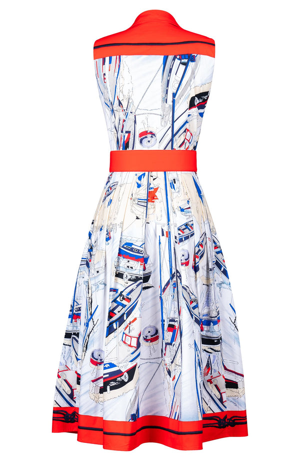 Audrey Dress #4 Shirt Collar Sleeveless Midi Length Musola (Canne)