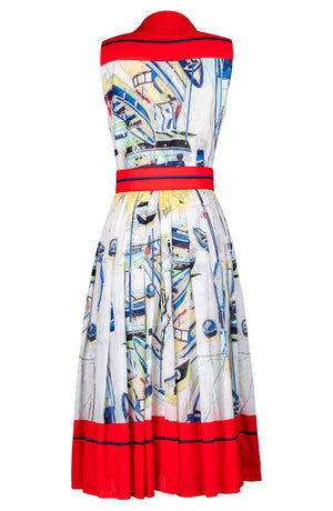 Audrey Dress #4 Shirt Collar Sleeveless Midi Length Musola (Canne)