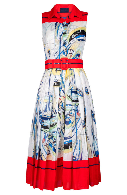 Audrey Dress #4 Shirt Collar Sleeveless Midi Length Musola (Canne)