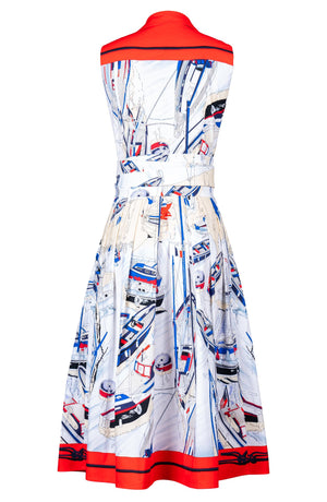 Audrey Dress #4 Shirt Collar Sleeveless Midi Length Musola (Canne)
