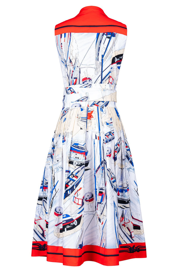 Audrey Dress #4 Shirt Collar Sleeveless Midi Length Musola (Canne)