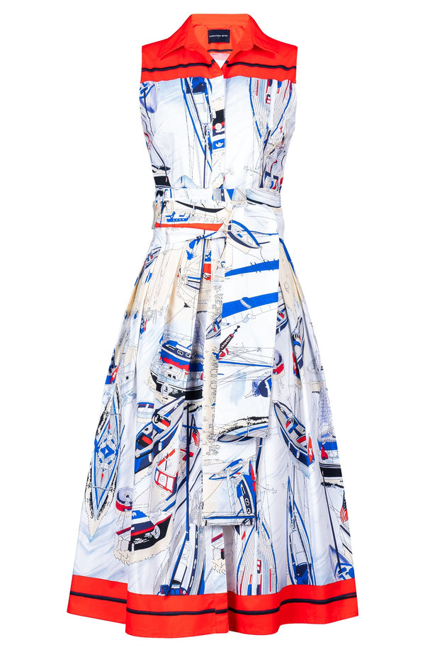 Audrey Dress #4 Shirt Collar Sleeveless Midi Length Musola (Canne)