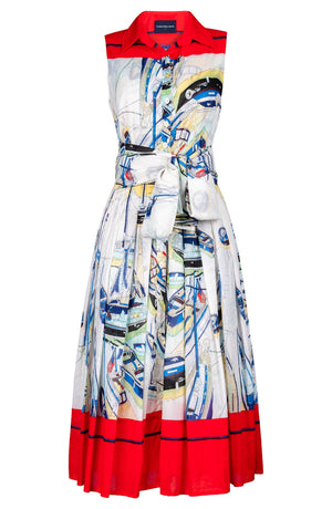 Audrey Dress #4 Shirt Collar Sleeveless Midi Length Musola (Canne)