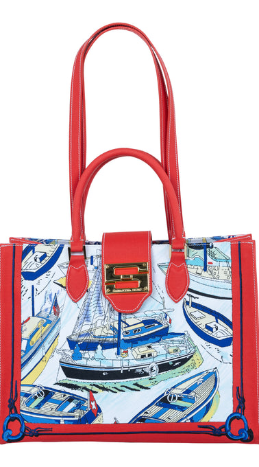 Audrey Tote_Medium_Canne New_Red