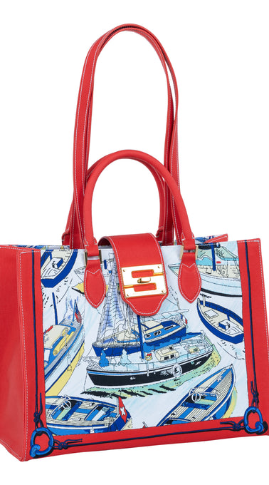 Audrey Tote_Medium_Canne New_Red