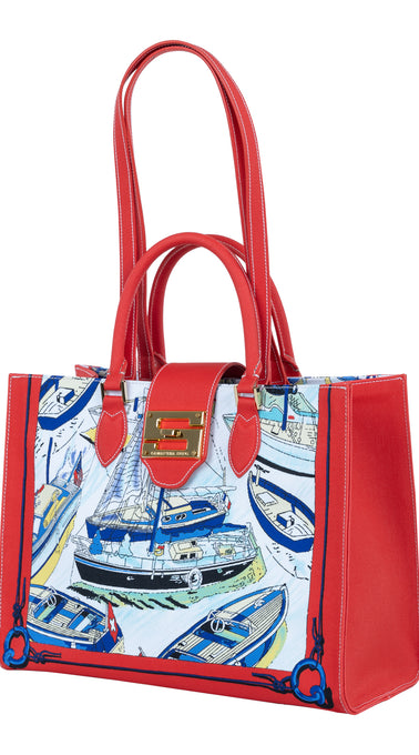Audrey Tote_Medium_Canne New_Red
